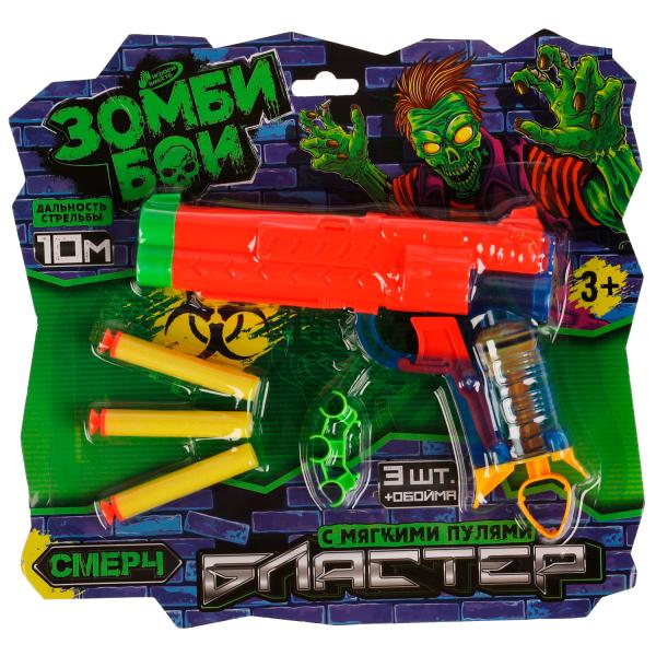 Бластер мягкие пули, блист.26,6*25*3см ИГРАЕМ ВМЕСТЕ в кор.2*108шт