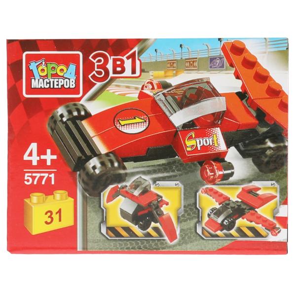 Конструктор гоночный БОЛИД 3в1, 31 дет. Город мастеров в кор.240шт
