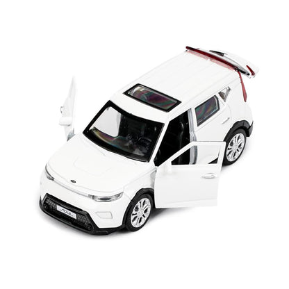 Машина металл KIA soul длина 12 см, двери, багаж., инерц, белый, кор. Parc technologique dans le cor.2*36шт