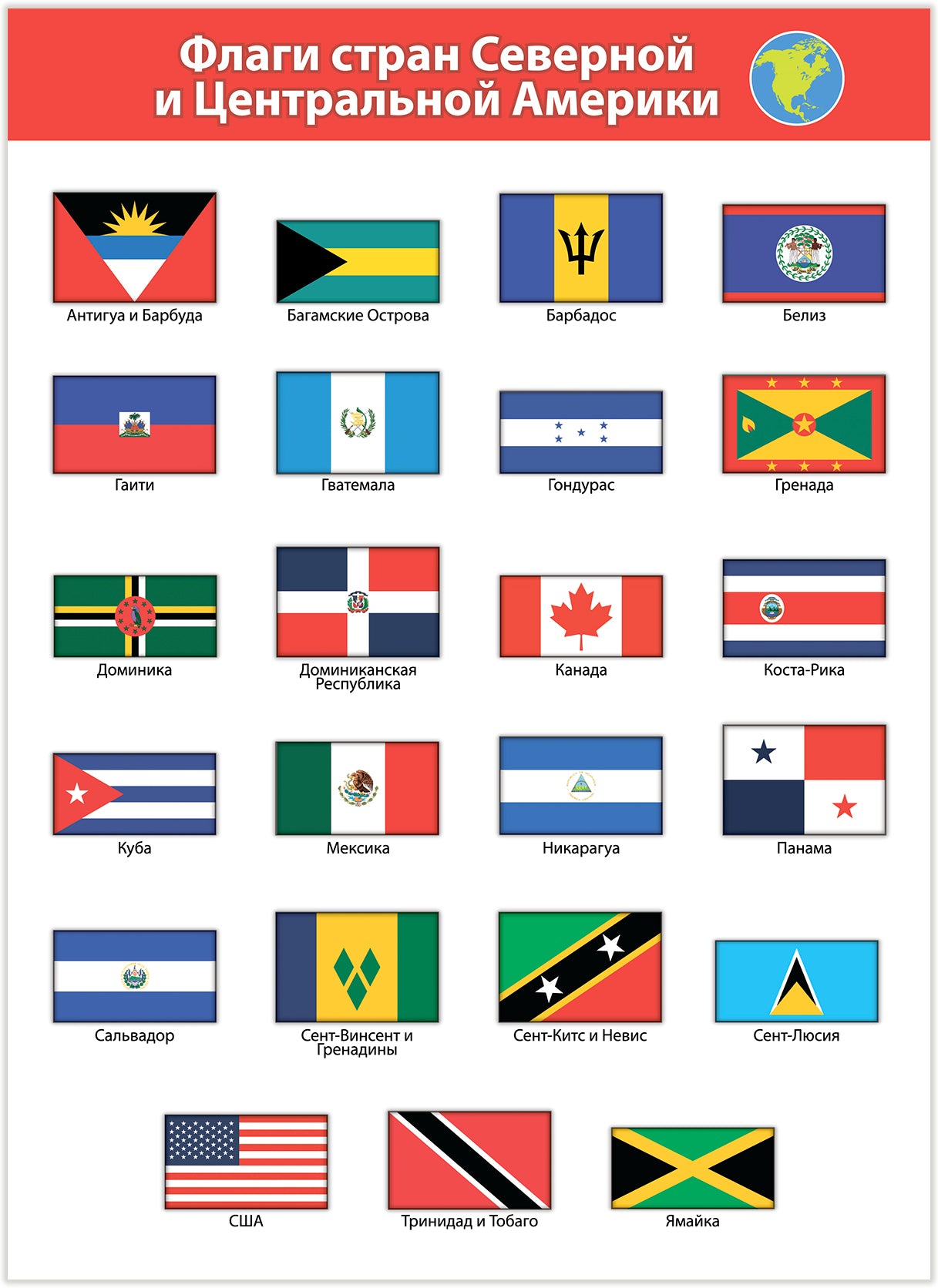 4127 Комплект плакатов. Флаги мира