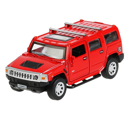 HUM2-12-RD 299812 Машина металл HUMMER "hummer h2", дл12см,откр дв,багаж,инерц,красный,в кор Техно