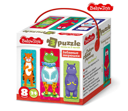 Пазлы тройные "Забавные зверюшки" 24 эл Jouets pour bébé (макси)