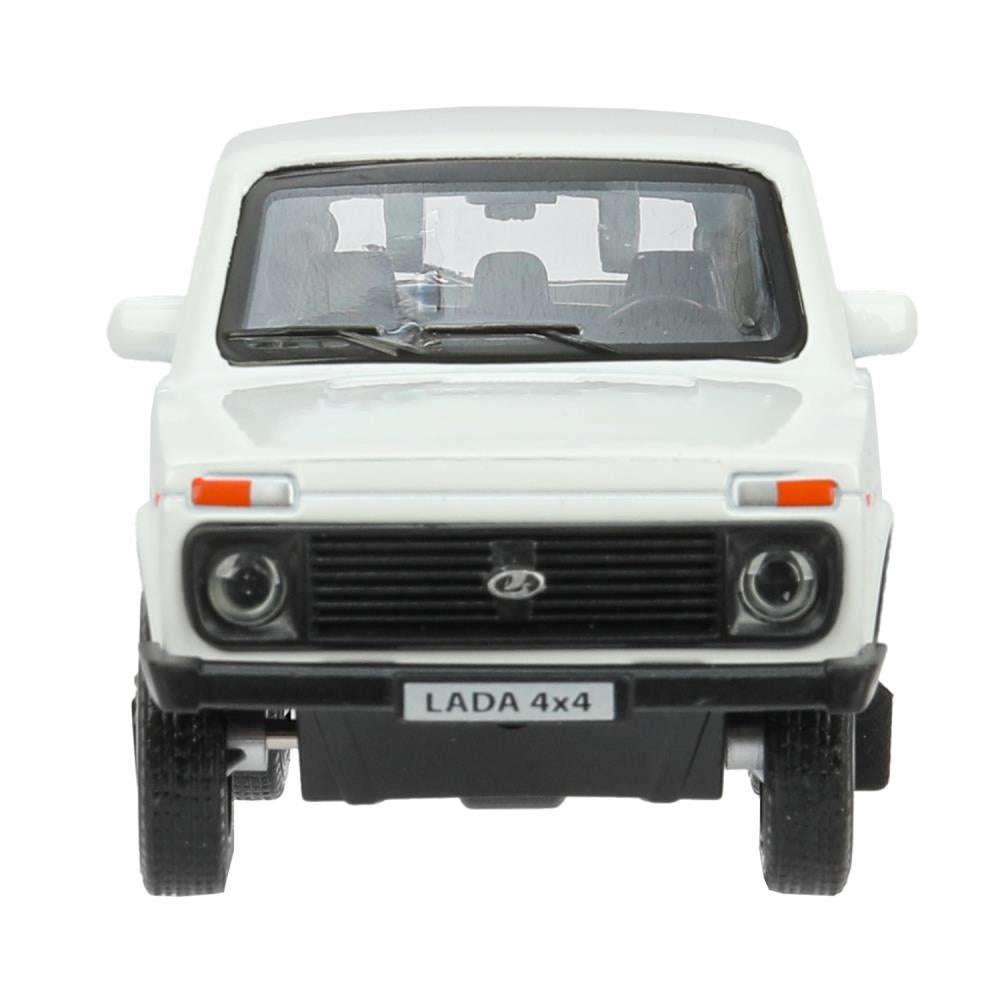 Машина металл LADA 4x4 длина 12 см, двери, багажник, инерц, белый, кор. Технопарк в кор.2*36шт