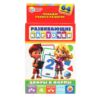 Микс 28. Развивающие карточки в коробке. 64 карточки. 110х160х15 мм. Умные игры в кор.12шт