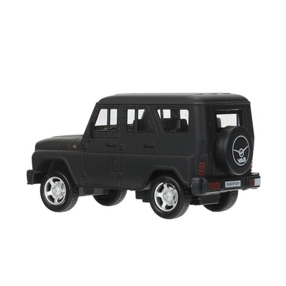 Machine en métal UAZ ХАНТЕР длина 10,5 см, инерция, МАТОВЫЙ черный, кор. Parc technologique dans le cor.2*36шт