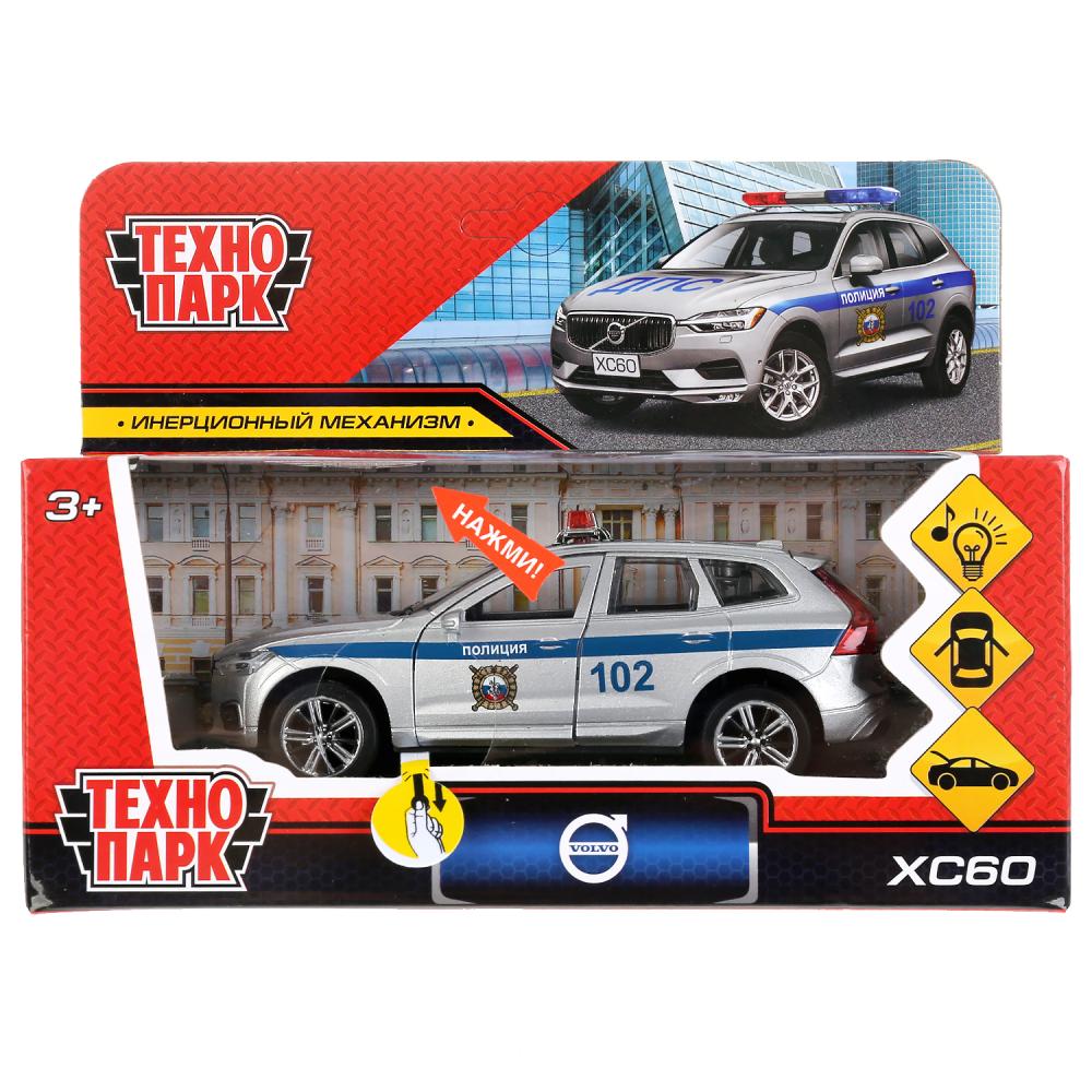 Machine en métal noir "volvo xc60 r-desing police" 12 cm, ingénieur, serebriste. Parc technologique dans le cor.2*36шт