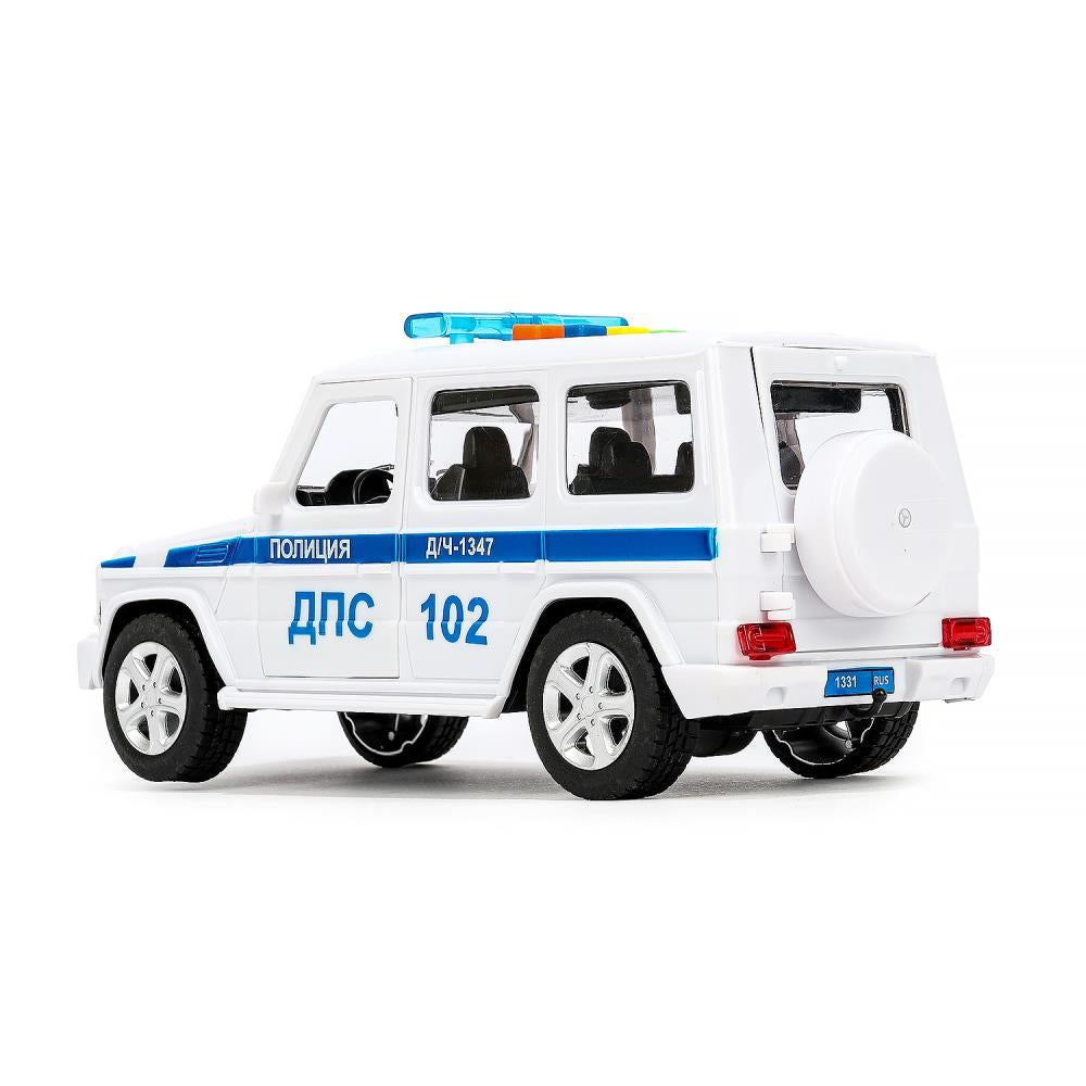 Machine en plastique pour Mercedes-Benz Classe G ПОЛИЦИЯ 22 см, дв, баг, kor. Parc technologique dans le cor.2*18шт