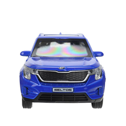 Машина металл KIA seltos длина 12 см, двери.,инерция, темно-синий, кор. Технопарк в кор.2*36шт