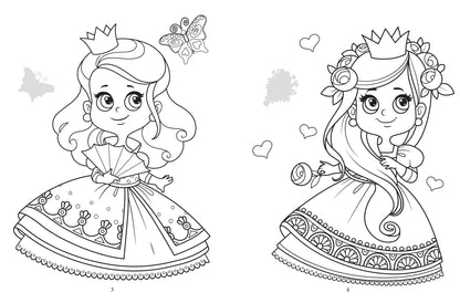 Раскрась и наклей: принцессы: книжка-раскраска