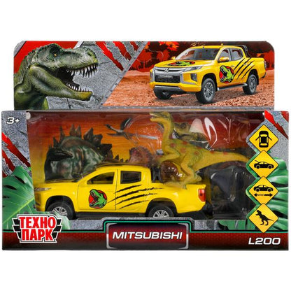 Машина металл "МИЦУБИШИ" "mitsubishi l200 pickup динозавры" длин 13 см, откр дв, багаж, инерц, в кор