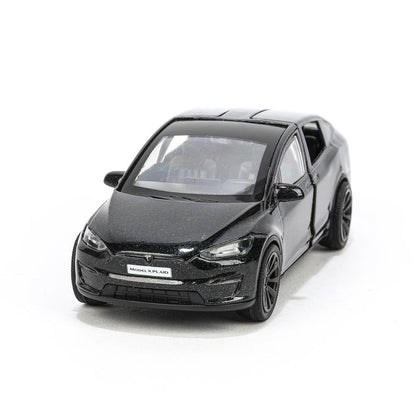 MODELX-12-BK Машина металл tesla model x plaid 12 см, двери, черн, кор. Технопарк в кор.2*36шт