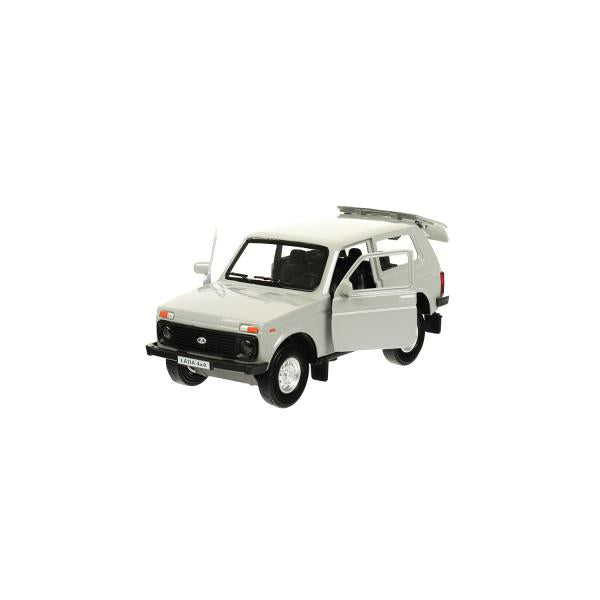 Машина металл LADA 4x4 длина 12 см,двери,багаж,инерц,темно-серый,кор Технопарк в кор.2*36шт