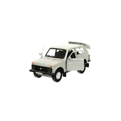 Машина металл LADA 4x4 длина 12 см,двери,багаж,инерц,темно-серый,кор Технопарк в кор.2*36шт