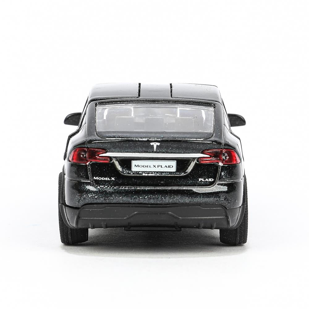 MODELX-12-BK Машина металл tesla model x plaid 12 см, двери, черн, кор. Технопарк в кор.2*36шт