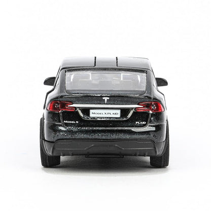 MODELX-12-BK Машина металл tesla model x plaid 12 см, двери, черн, кор. Технопарк в кор.2*36шт