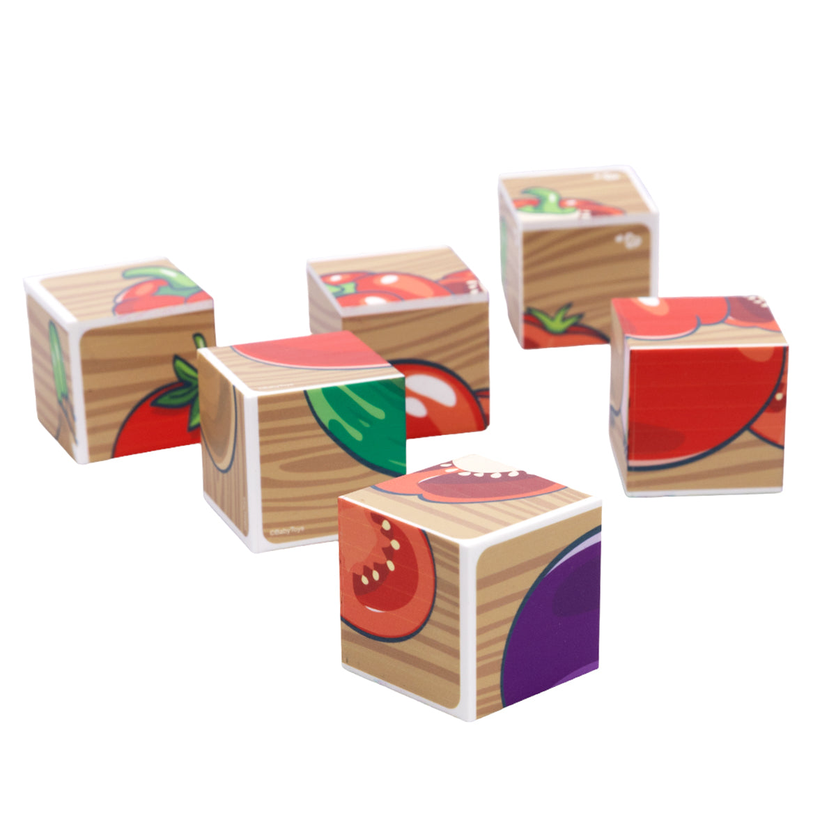 Кубики "Овощи" (без обклейки) 6 шт Детские игрушки