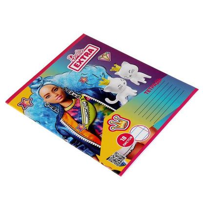 Тетрадь, БАРБИ 18 listes, ligne, pour 1,barbie extra Умка в кор.200шт