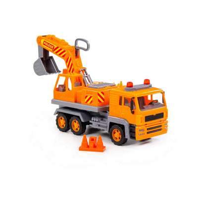 Полесье. "Алмаз" автомобиль-экскаватор №2 инерционный (в сеточке) арт.87911 /6