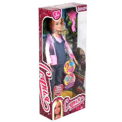 Кукла 29 см София беременная, 1 младенец, расческа, в коробке КАРАПУЗ в кор.24шт