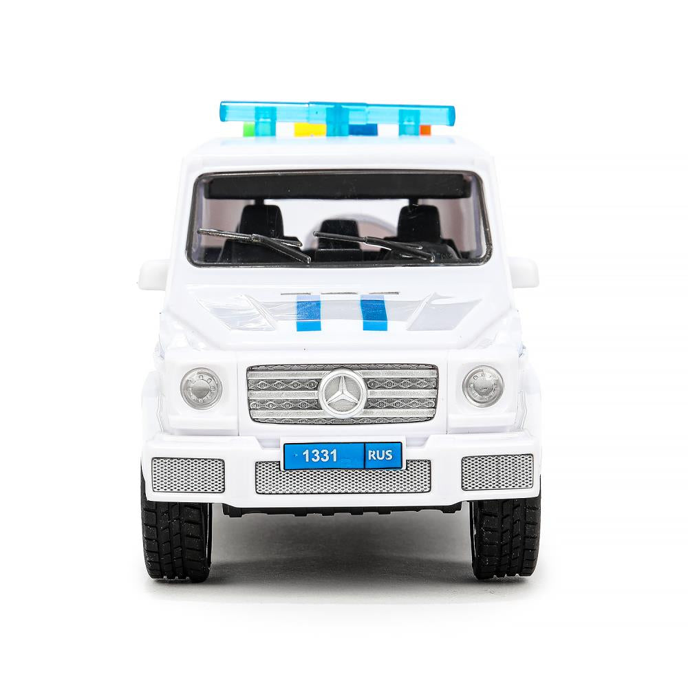 Machine en plastique pour Mercedes-Benz Classe G ПОЛИЦИЯ 22 см, дв, баг, kor. Parc technologique dans le cor.2*18шт