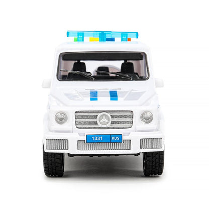 Machine en plastique pour Mercedes-Benz Classe G ПОЛИЦИЯ 22 см, дв, баг, kor. Parc technologique dans le cor.2*18шт