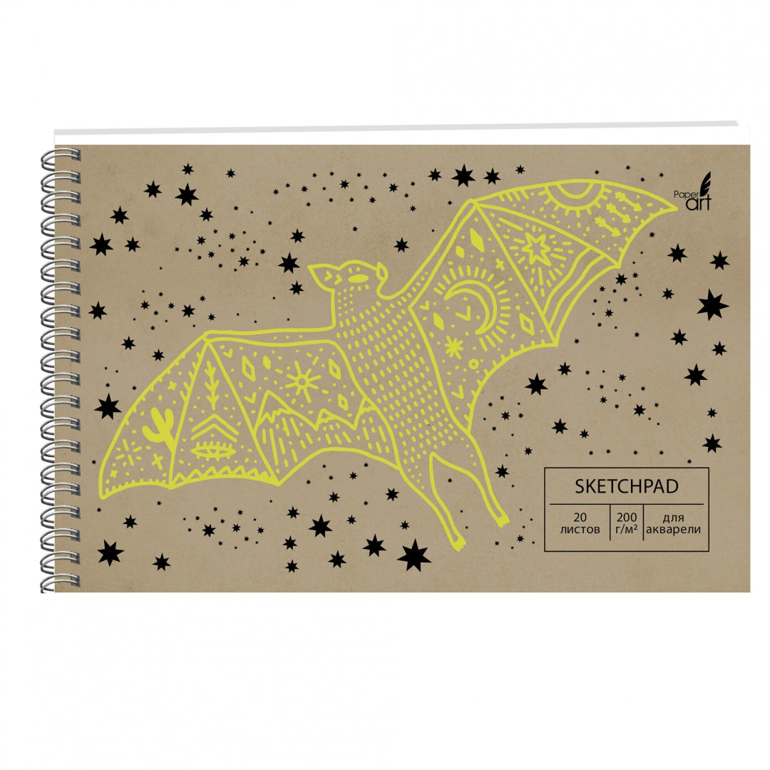 Скетчпад 20л,16х24,спир,The bat,СПСП520108