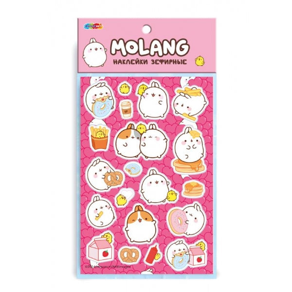 Наклейки зефирные Molang моланг MultiArt в кор.500шт
