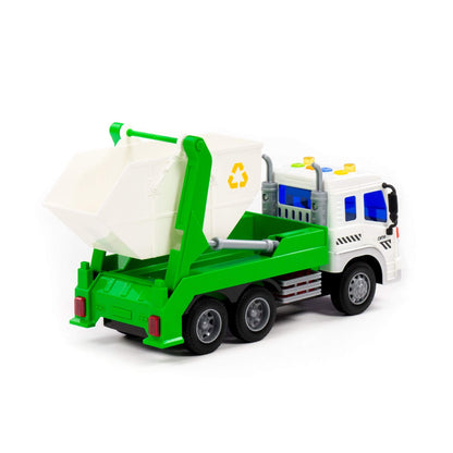 Полесье. Автомобиль инерционный "Сити" контейнеровоз свет,звук (зелёный) (в коробке) арт.86198 /8