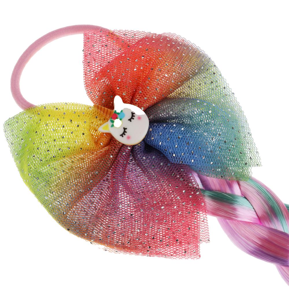 Аксесс д/девочек СКАЗОЧНЫЙ ПАТРУЛЬ резинка с косой/бант (rose/фиол/бирюз)МИЛАЯ ЛЕДИ уп-10шт в kor50up