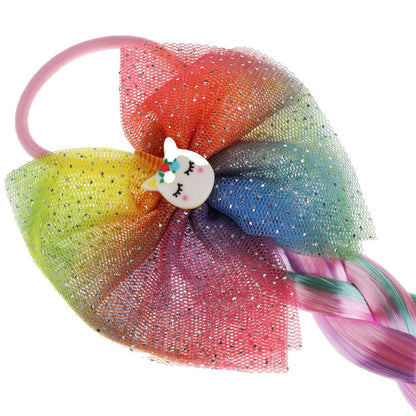 Аксесс д/девочек СКАЗОЧНЫЙ ПАТРУЛЬ резинка с косой/бант (rose/фиол/бирюз)МИЛАЯ ЛЕДИ уп-10шт в kor50up