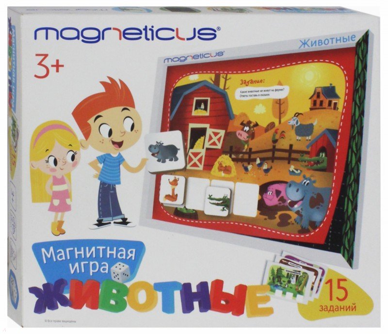 Magneticus.Игровой набор "Животные" в картон.коробке арт. POL-012 /12