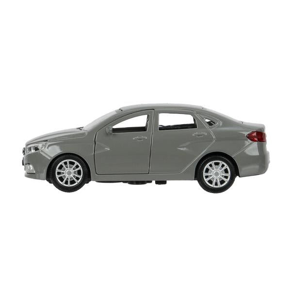 Машина металл LADA Vesta 11,5 см, двери, темно-серый, кор. Технопарк в кор.2*36шт
