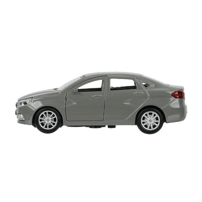 Машина металл LADA Vesta 11,5 см, двери, темно-серый, кор. Технопарк в кор.2*36шт