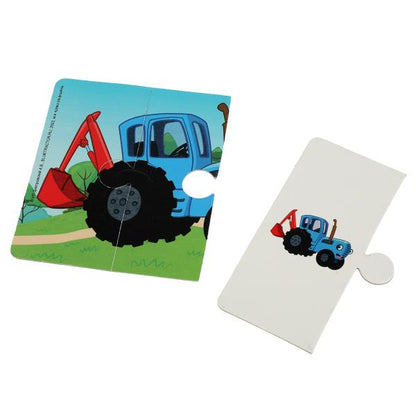 Развивающие пазлы-половинки "Синий Трактор". 3в1 155х115х30мм. Умные игры в кор.20шт