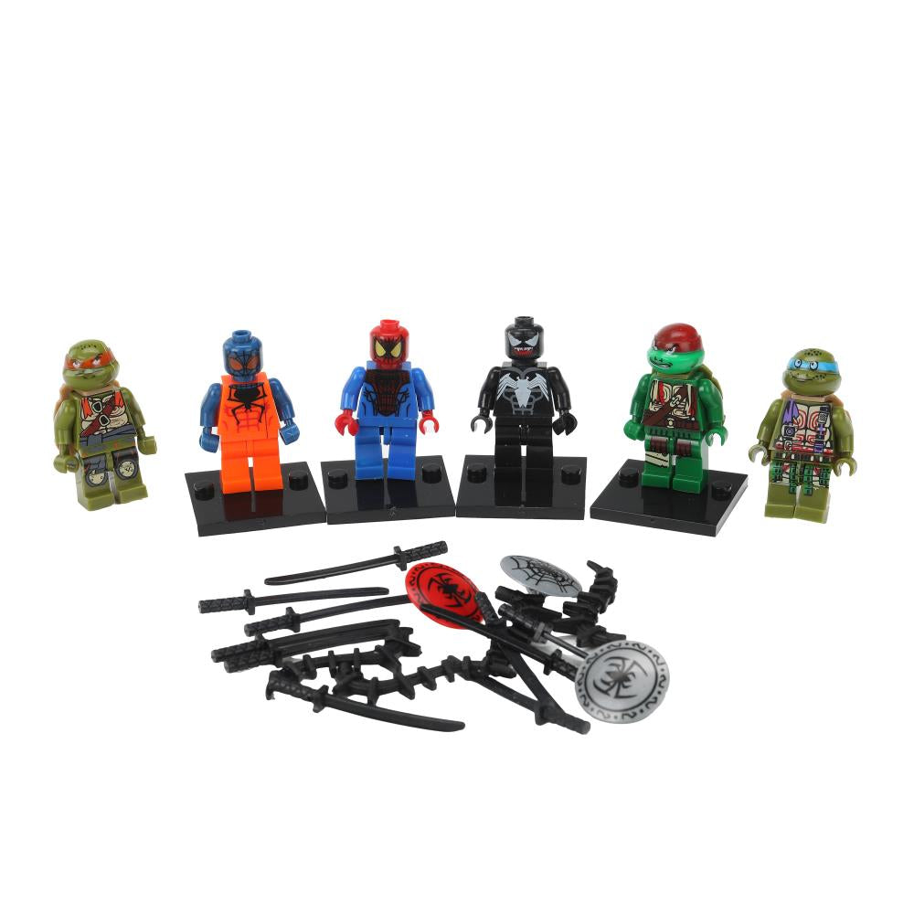 Конструктор фигурки черепашки+супер герои -6 шт Город мастеров в кор.2*96шт