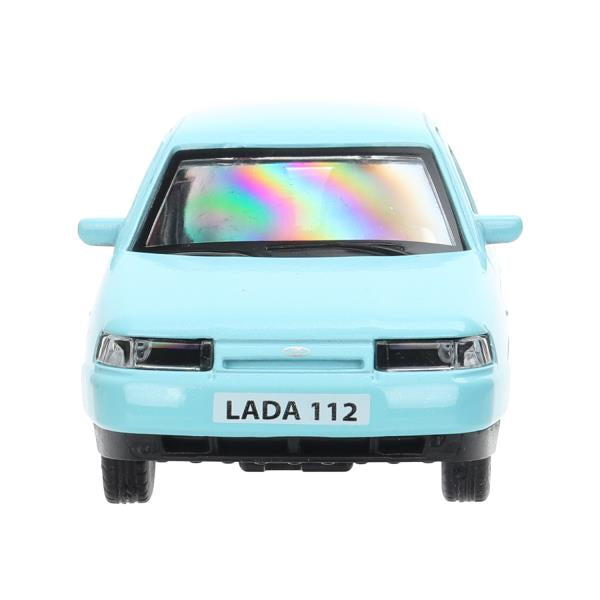 Машина металл ваз-2112 12 см, двери, багажник, светло-синий, кор. Технопарк в кор.2*36шт