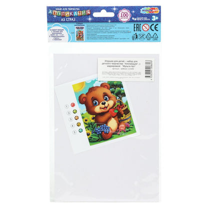 Аппликация Со стразами 15*21 см медвежонок МУЛЬТИ АРТ в кор.100шт