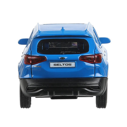 Машина металл KIA seltos длина 12 см, двери, багажник., инерц, синий, кор. Технопарк в кор.2*36шт