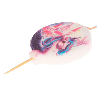 Свечи для торта Со стикером на шпажках 4 шт, блистер, единорог ЧУДО ПРАЗДНИК в кор.24наб