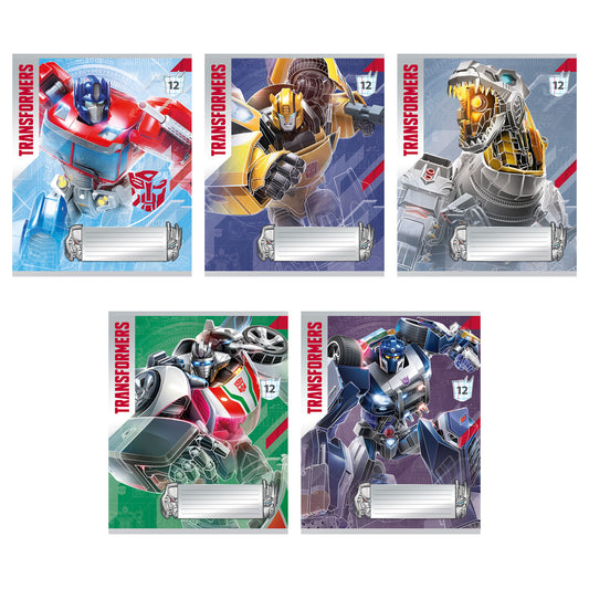 Тетрадь 12л клетка Transformers картонная обл полн УФ