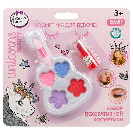 Косметика ДЛЯ ДЕВОЧЕК набор косметики: тени для век, помада для губ МИЛАЯ ЛЕДИ в кор.2*576шт