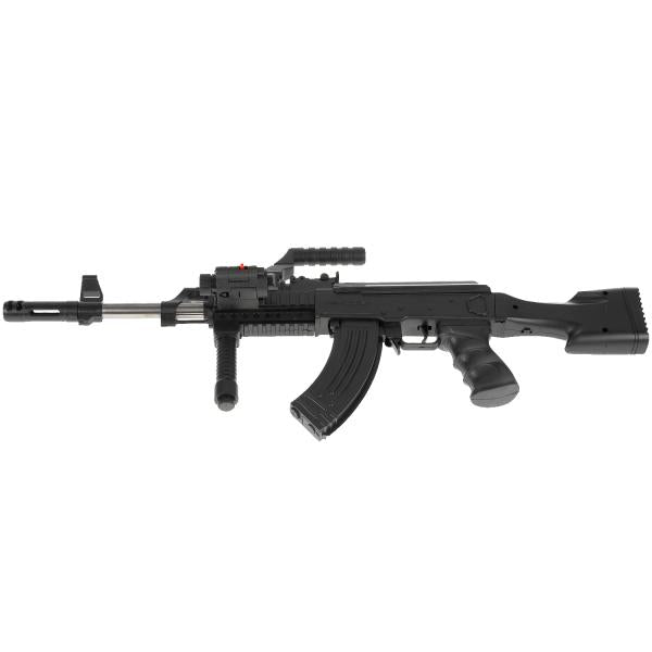 Автомат с лазером. прицелом, съемным приложением, с фонарем 0807 в упаковке. в кор.4*15шт