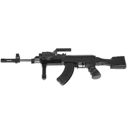 Автомат с лазером. прицелом, съемным приложением, с фонарем 0807 в упаковке. в кор.4*15шт