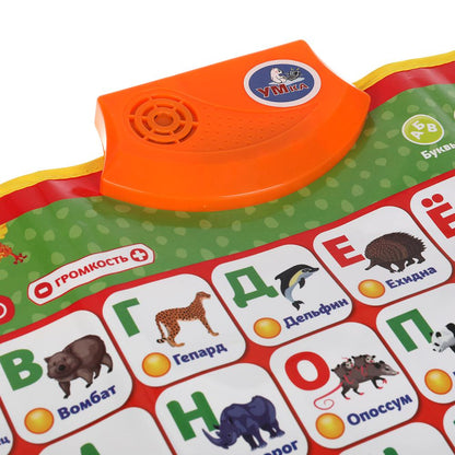 Двусторонний плакат 3в1.карта мира.рус.и англ.азбуки.500 стихов,песен.кор.бат. Умка в кор.48шт