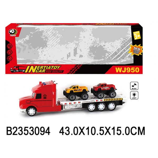 Трейлер инерц + два авто, свет+звук WJ950-702D в кор. dans le cor.2*24шт