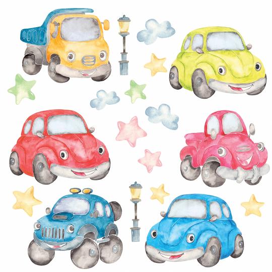 Наклейки декоративные Дрофа-Медиа Машинки (30х45 см, 2 листа)