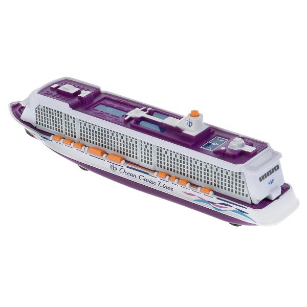 Модель круизный металлический лайнер 20 см, свет и звук инерц., в кор. Технопарк в кор.2*24шт