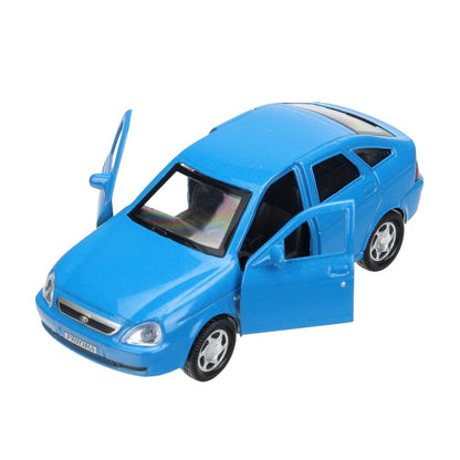 Машина металл LADA PRIORA 12 см, двери, инерц,синий перламутр,кор. Технопарк в кор.2*36шт