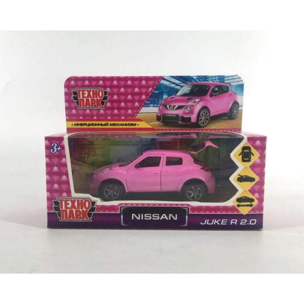 Machine en métal NISSAN JUKE-R 2.0 pouces 12 cm, double, bagage, iner, rose, cor. Parc technologique dans le cor.2*36шт