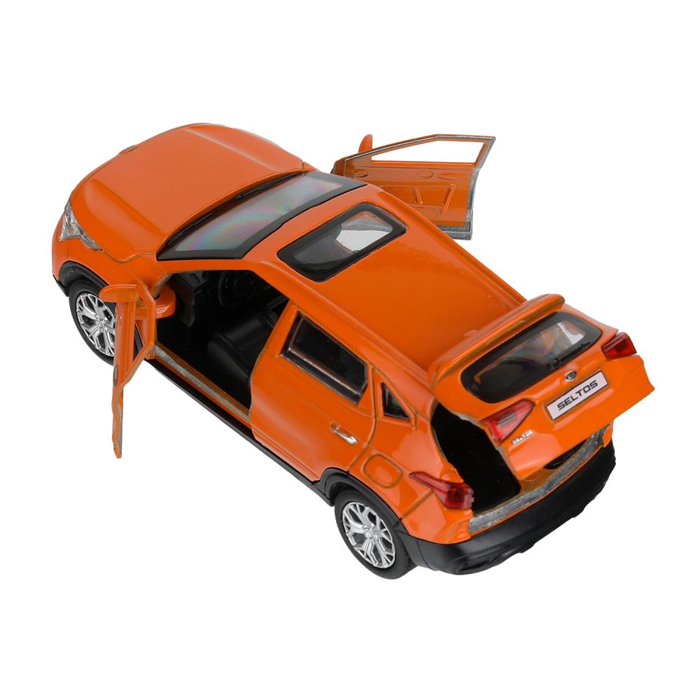 Машина металл KIA seltos длина 12 см, двери, багажник., инерц, оранжевый, кор. Технопарк в кор.2*36шт